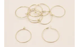 Aro de 20mm diámetro Baño Oro 18K-3 micras / Base Pendientes 