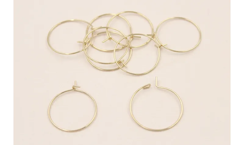 Aro de 20mm diámetro Baño Oro 18K-3 micras / Base Pendientes 