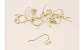 Pendiente gancho 22*12*7mm Baño Oro 18K -3 micras / Base Pendientes 