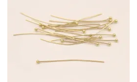 Alfiler 7*40mm cabeza de 1,8mm Baño Oro 18K-3 micr / Alfileres de Baño Oro 3 Micras 18K