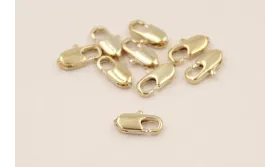 Mosquetón 8*3,2mm longitud Baño Oro 18K y 3 micras / Cierres de Baño Oro 3 Micras 18K