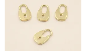 Pieza Candado 17*10*2,5mm Baño Oro 18K y 3 micras / Cuentas Metálicas de Baño Oro 3 Micras 18K