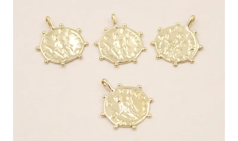 Medalla Azteca 17*1mm Baño Oro 18K y 3 micras