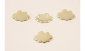 Pieza Nube aranderas atrás 16*11*1mm Baño Oro 18K / Cuentas Metálicas de Baño Oro 3 Micras 18K