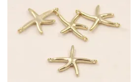Pieza Estrella de Mar 15*10*1,5 Oro 18K 3m. / Cuentas Metálicas de Baño Oro 3 Micras 18K