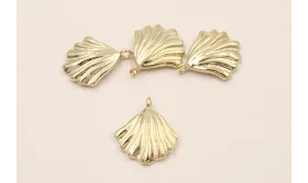 Colgante Almeja 16*14*2 Baño Oro 18K 3 micras / Cuentas Metálicas de Baño Oro 3 Micras 18K