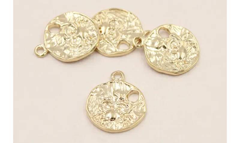 Medalla cangrejo 16*1,5mm  Baño Oro 18K y 3 micras / Cuentas Metálicas de Baño Oro 3 Micras 18K