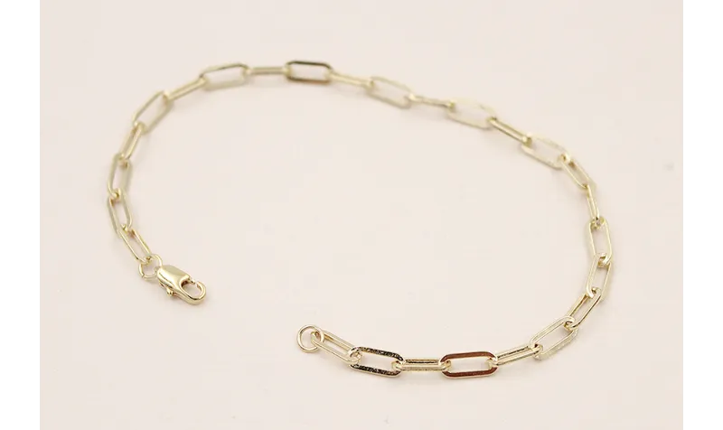 Pulsera completa 182*3,5mm Baño Oro / Bases de Pulseras de Baño Oro 3 Micras 18K