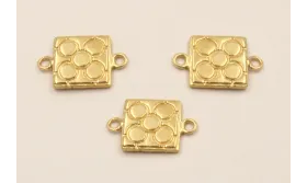 Pieza Baldosa Bilbao 9*9 Plata 925 + Oro 18k 3 M. / Cuentas Metálicas de Baño Oro 3 Micras 18K