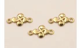 Lauburu 15mm Plata 925 baño Oro 18K 3 Micras / Cuentas Metálicas de Baño Oro 3 Micras 18K