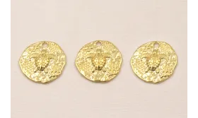 Chapa Tortuga 18mm Baño Oro 3 micras 18K / Cuentas Metálicas de Baño Oro 3 Micras 18K