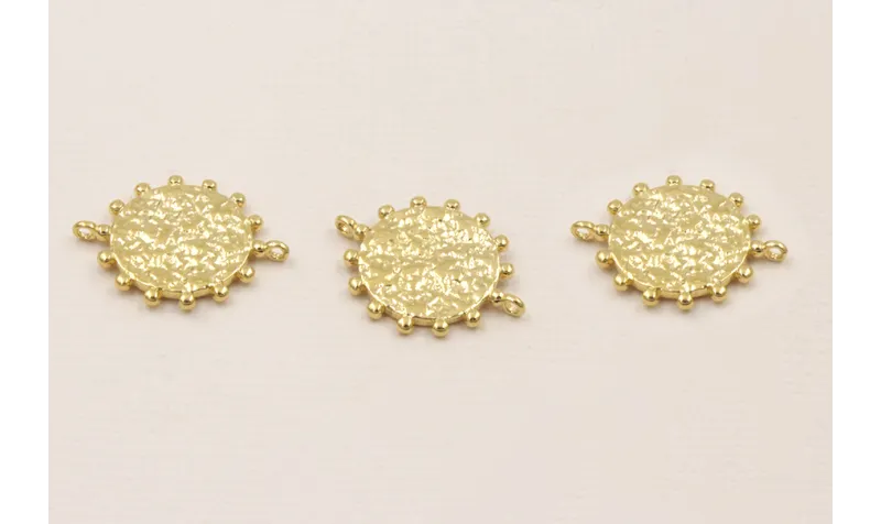 Entrepieza estriada 20*15mm Baño Oro 3Micras 18K