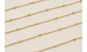 Cadena 1mm con microbola de 1,5mm Baño Oro 3M 18K / Cadenas de Baño Oro 3 Micras 18K