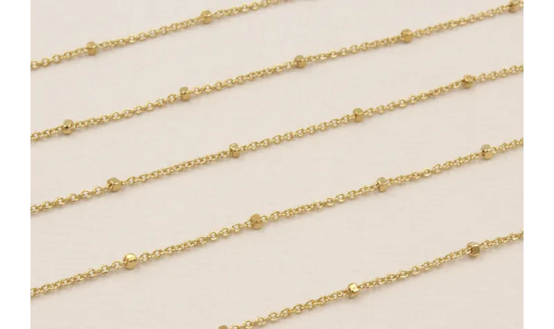 Cadena 1mm con microbola de 1,5mm Baño Oro 3M 18K / Cadenas de Baño Oro 3 Micras 18K