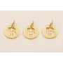 Colgante letra B 10mm Baño Oro 18K, 3Micras / Cuentas Metálicas de Baño Oro 3 Micras 18K