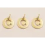 Colgante letra C 10mm Baño Oro 18K, 3Micras / Cuentas Metálicas de Baño Oro 3 Micras 18K