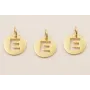 Colgante letra E 10mm Baño Oro 18K, 3Micras / Cuentas Metálicas de Baño Oro 3 Micras 18K