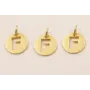 Colgante letra F 10mm Baño Oro 18K, 3Micras / Cuentas Metálicas de Baño Oro 3 Micras 18K