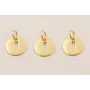 Colgante letra i 10mm Baño Oro 18K, 3Micras / Cuentas Metálicas de Baño Oro 3 Micras 18K