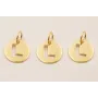 Colgante letra L  10mm Baño Oro 18K, 3Micras / Cuentas Metálicas de Baño Oro 3 Micras 18K