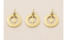 Colgante letra O 10mm Baño Oro 18K, 3Micras / Cuentas Metálicas de Baño Oro 3 Micras 18K