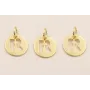 Colgante letra R 10mm Baño Oro 18K, 3Micras / Cuentas Metálicas de Baño Oro 3 Micras 18K