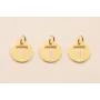 Colgante letra T 10mm Baño Oro 18K, 3Micras / Cuentas Metálicas de Baño Oro 3 Micras 18K