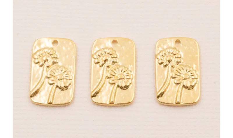 Colgante 20*11 Flores incrustadas Baño ORO 3M 24K