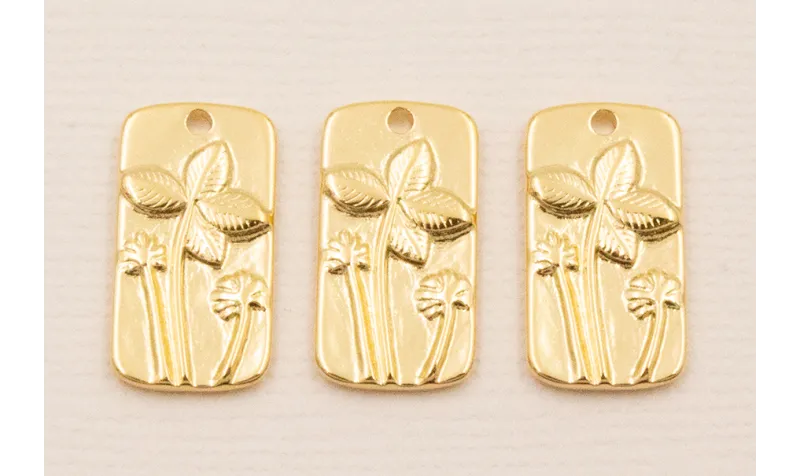 Colgante rectangular 18*9 Flores Baño ORO 3M 24K