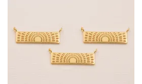 Colgante Sol labarado 24*3  Baño ORO 3M 24K / Cuentas Metálicas de Baño Oro 3 Micras 18K