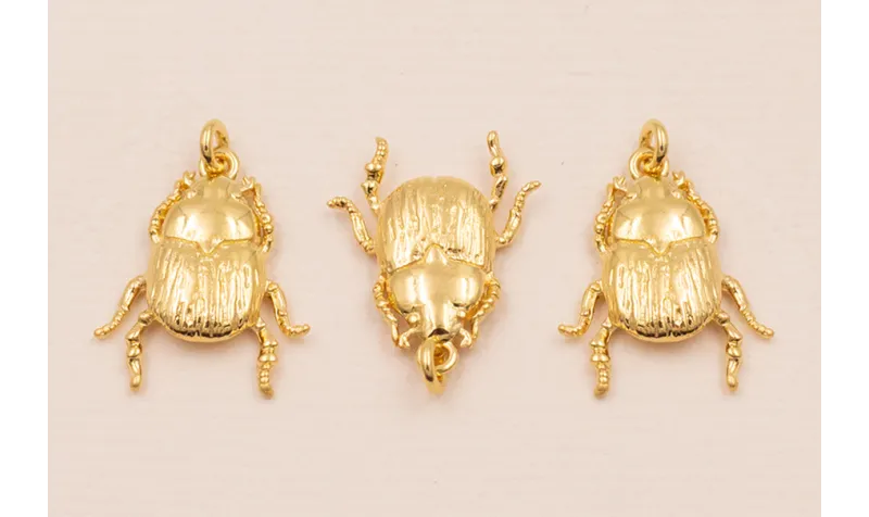 Escarabajo 15*10mm Baño Oro 3M 18K / Cuentas Metálicas de Baño Oro 3 Micras 18K