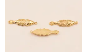 Entrepieza PEZ 24*6mm Baño ORO 18K 3 Micras / Cuentas Metálicas de Baño Oro 3 Micras 18K