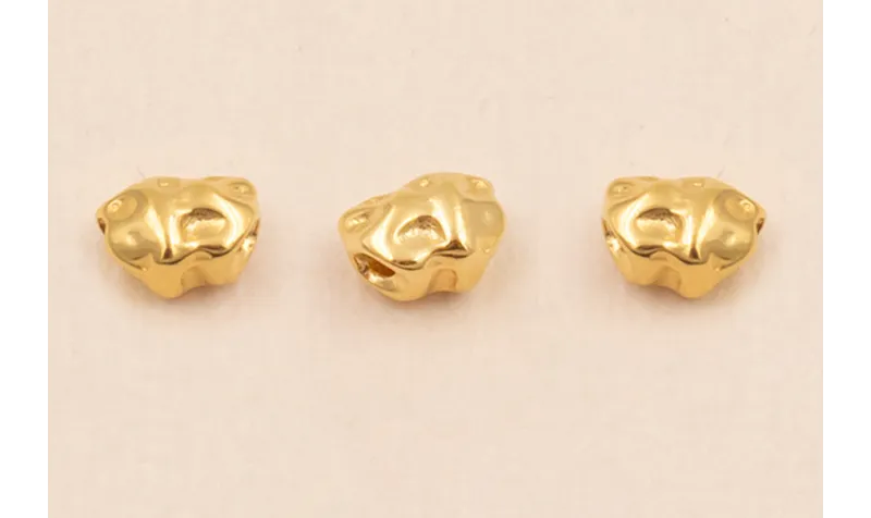 Pieza Irregular 6*5*4mm  Baño Oro 18K 3Micras / Cuentas Metálicas de Baño Oro 3 Micras 18K