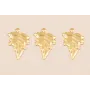 Colgante Hoja 23*13mm Baño Oro 18K 3 Micras / Cuentas Metálicas de Baño Oro 3 Micras 18K