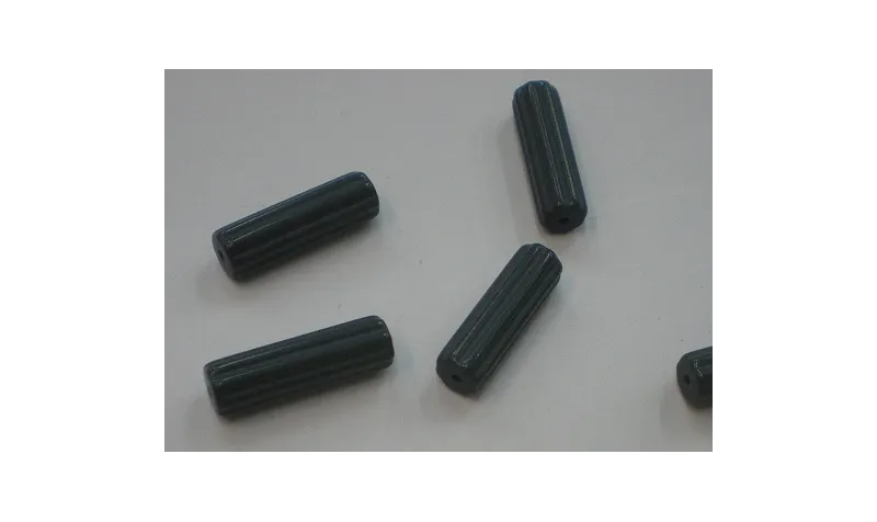 Tubo estriado 18*5m Azul /Cuentas de  Cristal 