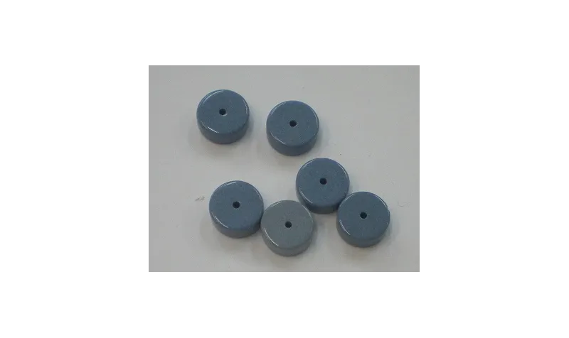 Pastilla esmaltada 9*3 Azul /Cuentas de  Cristal 