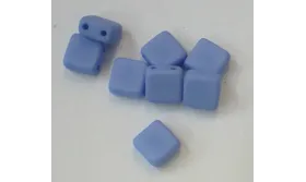 Tila 6*6mm Opaco Silk Azul /Cuentas de  Cristal 