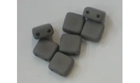 Tila 6*6mm Opaco Silk Gris /Cuentas de  Cristal 