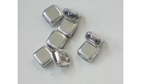 Tila 6*6mm Plata /Cuentas de  Cristal 
