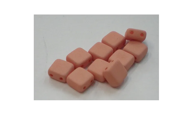 Tila 6*6mm Opaco Silk Rosa /Cuentas de  Cristal 