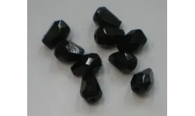 Gota facetada negra 7*5 /Cuentas de  Cristal 