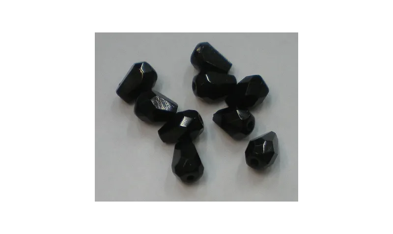 Gota facetada negra 7*5 /Cuentas de  Cristal 