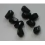 Gota facetada negra 7*5 /Cuentas de  Cristal 