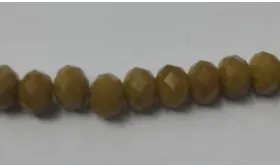 Ovni Facetado 6mm Mostaza /Cuentas de  Cristal 