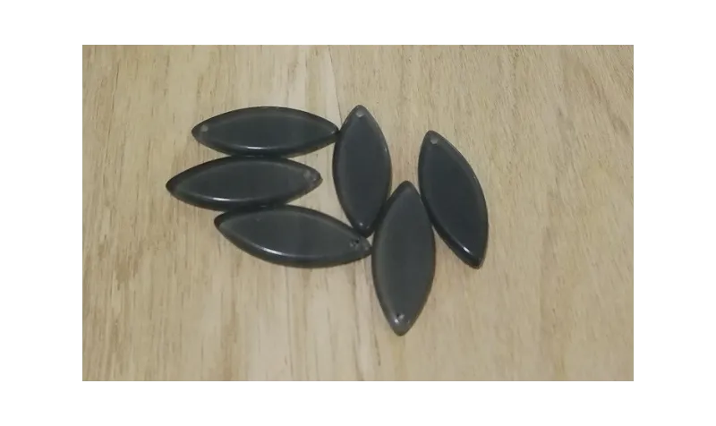 Ovalo Cristal africano 12*30 mm Gris /Cuentas de  Cristal 