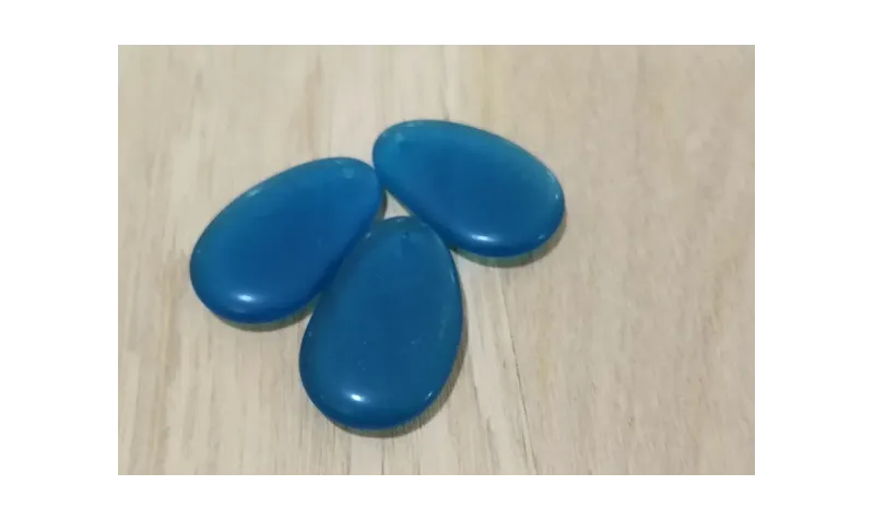 Lámina Irregular cristal africado 30*20mm Azul /Cuentas de  Cristal 