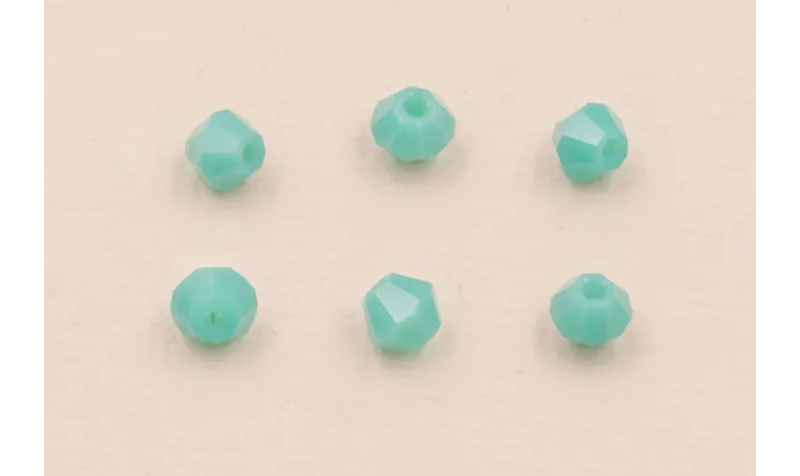 Bicono Facetado de 4mm Color Turquesa /Cuentas de  Cristal 