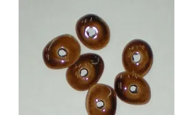 Platillo irregular 20*14 marrón oscuro /Cuentas de  Ceramica 