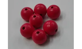 Bola Madera 12mm color Rosa /Cuentas de  Madera 