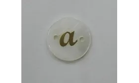 disco nacar 15mm letra a /Cuentas de  Nacar 